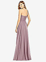 Rear View Thumbnail - Dusty Rose One-Shoulder Draped Chiffon Maxi Dress - Dani