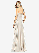 Rear View Thumbnail - Oat One-Shoulder Draped Chiffon Maxi Dress - Dani