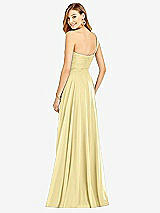 Rear View Thumbnail - Pale Yellow One-Shoulder Draped Chiffon Maxi Dress - Dani