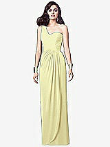 Alt View 1 Thumbnail - Butter Yellow One-Shoulder Draped Maxi Dress with Front Slit - Aeryn