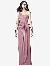 Alt View 1 Thumbnail - Dusty Pink One-Shoulder Draped Maxi Dress with Front Slit - Aeryn