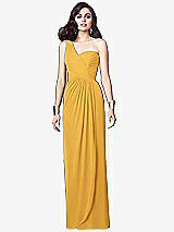 Alt View 1 Thumbnail - NYC Yellow One-Shoulder Draped Maxi Dress with Front Slit - Aeryn