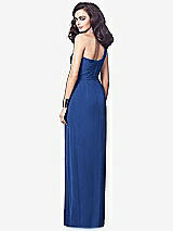 Alt View 2 Thumbnail - Classic Blue One-Shoulder Draped Maxi Dress with Front Slit - Aeryn