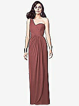 Alt View 1 Thumbnail - English Rose One-Shoulder Draped Maxi Dress with Front Slit - Aeryn