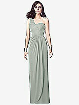 Alt View 1 Thumbnail - Willow Green One-Shoulder Draped Maxi Dress with Front Slit - Aeryn