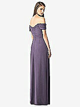 Rear View Thumbnail - Lavender Off-the-Shoulder Ruched Chiffon Maxi Dress - Alessia