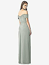 Rear View Thumbnail - Willow Green Off-the-Shoulder Ruched Chiffon Maxi Dress - Alessia