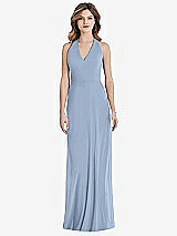 Rear View Thumbnail - Cloudy V-Neck Halter Chiffon Maxi Dress - Taryn