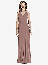 Rear View Thumbnail - Sienna V-Neck Halter Chiffon Maxi Dress - Taryn