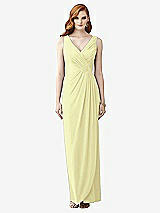 Front View Thumbnail - Butter Yellow Sleeveless Draped Faux Wrap Maxi Dress - Dahlia