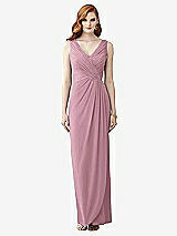 Front View Thumbnail - Dusty Pink Sleeveless Draped Faux Wrap Maxi Dress - Dahlia