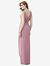 Rear View Thumbnail - Dusty Pink Sleeveless Draped Faux Wrap Maxi Dress - Dahlia