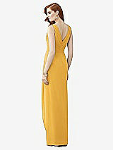 Rear View Thumbnail - NYC Yellow Sleeveless Draped Faux Wrap Maxi Dress - Dahlia