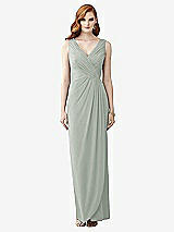 Front View Thumbnail - Willow Green Sleeveless Draped Faux Wrap Maxi Dress - Dahlia