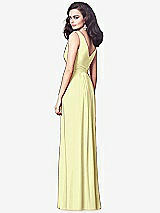 Rear View Thumbnail - Butter Yellow Draped V-Neck Shirred Chiffon Maxi Dress