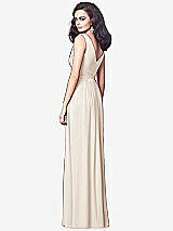 Rear View Thumbnail - Oat Draped V-Neck Shirred Chiffon Maxi Dress