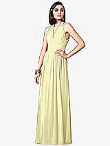 Front View Thumbnail - Butter Yellow Ruched Halter Open-Back Maxi Dress - Jada