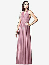 Front View Thumbnail - Dusty Pink Ruched Halter Open-Back Maxi Dress - Jada