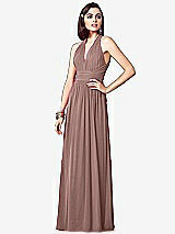 Front View Thumbnail - Sienna Ruched Halter Open-Back Maxi Dress - Jada