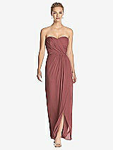 Front View Thumbnail - English Rose Strapless Draped Chiffon Maxi Dress - Lila