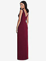 Rear View Thumbnail - Cabernet Draped Wrap Maxi Dress with Front Slit - Sena