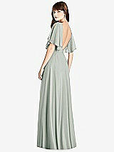 Front View Thumbnail - Willow Green Split Sleeve Backless Maxi Dress - Lila