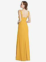 Rear View Thumbnail - NYC Yellow Wide Strap Notch Empire Waist Dress with Front Slit