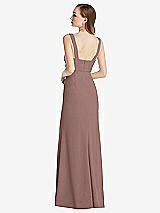 Rear View Thumbnail - Sienna Wide Strap Notch Empire Waist Dress with Front Slit