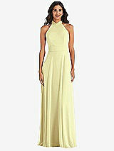 Alt View 2 Thumbnail - Butter Yellow High Neck Halter Backless Maxi Dress