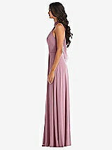 Alt View 3 Thumbnail - Dusty Pink High Neck Halter Backless Maxi Dress