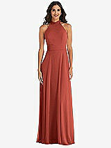 Alt View 2 Thumbnail - Amber Sunset High Neck Halter Backless Maxi Dress