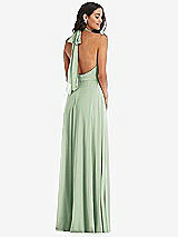 Alt View 4 Thumbnail - Celadon High Neck Halter Backless Maxi Dress