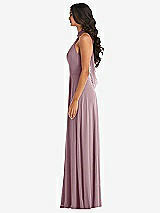 Alt View 3 Thumbnail - Dusty Rose High Neck Halter Backless Maxi Dress