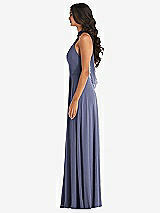 Alt View 3 Thumbnail - French Blue High Neck Halter Backless Maxi Dress