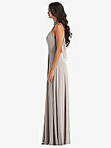 Alt View 3 Thumbnail - Taupe High Neck Halter Backless Maxi Dress