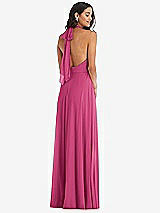 Alt View 4 Thumbnail - Tea Rose High Neck Halter Backless Maxi Dress