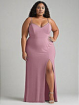 Alt View 1 Thumbnail - Dusty Pink Tie-Back Cutout Maxi Dress with Front Slit