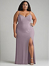 Alt View 1 Thumbnail - Lilac Dusk Tie-Back Cutout Maxi Dress with Front Slit