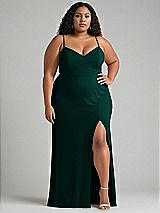 Alt View 1 Thumbnail - Evergreen Tie-Back Cutout Maxi Dress with Front Slit