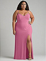 Alt View 1 Thumbnail - Orchid Pink Tie-Back Cutout Maxi Dress with Front Slit