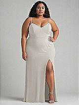 Alt View 1 Thumbnail - Oyster Tie-Back Cutout Maxi Dress with Front Slit