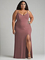 Alt View 1 Thumbnail - Rosewood Tie-Back Cutout Maxi Dress with Front Slit