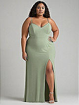 Alt View 1 Thumbnail - Sage Tie-Back Cutout Maxi Dress with Front Slit