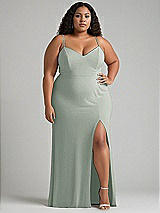 Alt View 1 Thumbnail - Willow Green Tie-Back Cutout Maxi Dress with Front Slit