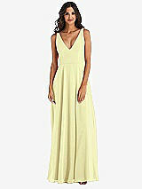 Alt View 3 Thumbnail - Butter Yellow Deep V-Neck Chiffon Maxi Dress