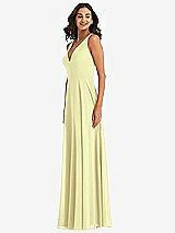 Alt View 4 Thumbnail - Butter Yellow Deep V-Neck Chiffon Maxi Dress