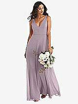 Alt View 1 Thumbnail - Lilac Dusk Deep V-Neck Chiffon Maxi Dress