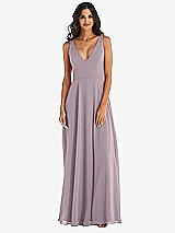 Alt View 3 Thumbnail - Lilac Dusk Deep V-Neck Chiffon Maxi Dress