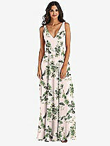 Alt View 3 Thumbnail - Palm Beach Print Deep V-Neck Chiffon Maxi Dress