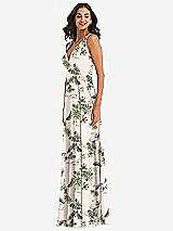 Alt View 4 Thumbnail - Palm Beach Print Deep V-Neck Chiffon Maxi Dress